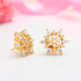 Sparkling Elegance Starburst American Diamond Studs Earrings