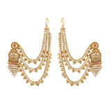 Gold Opulence Devasena Grace Earrings With Chain