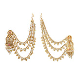 Gold Opulence Devasena Grace Earrings With Chain