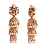 Gold Opulence Amrutha Temple Jhumka Earrings