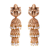 Gold Opulence Amrutha Temple Jhumka Earrings