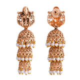 Gold Opulence Amrutha Temple Jhumka Earrings