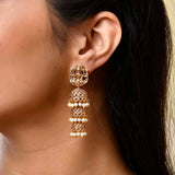 Gold Opulence Amrutha Temple Jhumka Earrings