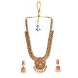 Gold Opulence Lakshmi Haaram Temple Necklace Set