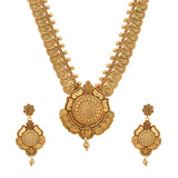 Gold Opulence Surya Varnam Temple Necklace Set