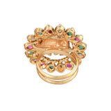 Gold Opulence Gajaveera Temple Ring