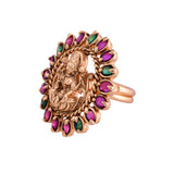 Gold Opulence Lakshmi Mudrika Temple Ring