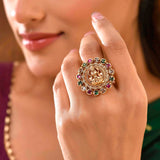 Gold Opulence Bhavani Temple Ring