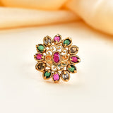 Gold Opulence Kusuma Temple Ring