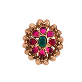 Gold Opulence Kemp Pushpa Temple Ring