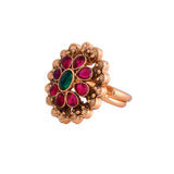 Gold Opulence Kemp Pushpa Temple Ring