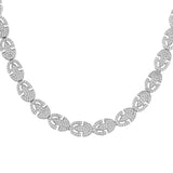 Sparkling Elegance Glamorous Silver American Diamond Necklace Set