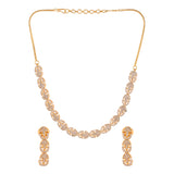 Sparkling Elegance Glamorous Golden American Diamond Necklace Set