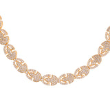 Sparkling Elegance Glamorous Golden American Diamond Necklace Set