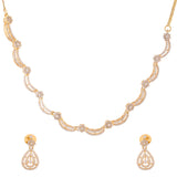 Sparkling Elegance Chic Gold-Plated American Diamond Necklace Set