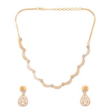 Sparkling Elegance Chic Gold-Plated American Diamond Necklace Set