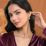 Sparkling Elegance Chic Gold-Plated American Diamond Necklace Set