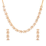 Sparkling Elegance Classic Gold-Plated American Diamond Necklace Set