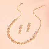 Sparkling Elegance Classic Gold-Plated American Diamond Necklace Set