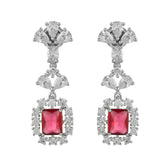 Sparkling Elegance Radiant Pink American Diamond Necklace Set