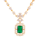 Sparkling Emerald Green American Diamond Necklace Set | Voylla