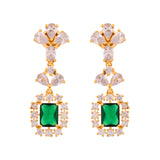 Sparkling Emerald Green American Diamond Necklace Set | Voylla