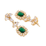 Sparkling Emerald Green American Diamond Necklace Set | Voylla