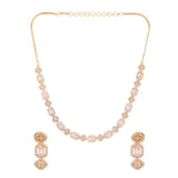 Sparkling Elegance Shimmering Gold-Plated American Diamond Necklace Set