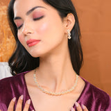 Sparkling Elegance Shimmering Gold-Plated American Diamond Necklace Set