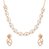 Sparkling Elegance Radiant Loops American Diamond Necklace Set