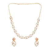 Sparkling Elegance Radiant Loops American Diamond Necklace Set