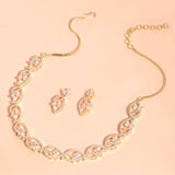 Sparkling Elegance Radiant Loops American Diamond Necklace Set