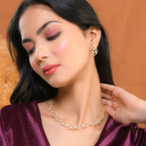 Sparkling Elegance Radiant Loops American Diamond Necklace Set