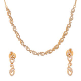 Sparkling Elegance Radiant Gold American Diamond Necklace Set