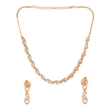 Sparkling Elegance Radiant Gold American Diamond Necklace Set