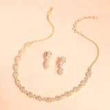 Sparkling Elegance Radiant Gold American Diamond Necklace Set