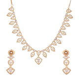 Sparkling Elegance Timeless Golden Teardrop American Diamond Necklace Set