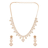 Sparkling Elegance Timeless Golden Teardrop American Diamond Necklace Set