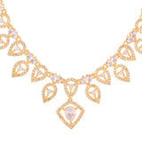 Sparkling Elegance Timeless Golden Teardrop American Diamond Necklace Set