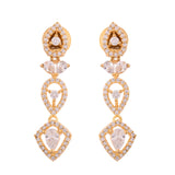 Sparkling Elegance Timeless Golden Teardrop American Diamond Necklace Set