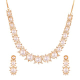 Sparkling Elegance Pearl Elegance American Diamond Necklace Set