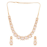 Sparkling Elegance Pearl Elegance American Diamond Necklace Set