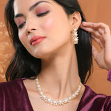 Sparkling Elegance Pearl Elegance American Diamond Necklace Set