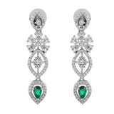 Sparkling Elegance Timeless Emerald Green Teardrop American Diamond Necklace Set