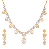 Sparkling Essential Glorious Gold American Diamond Necklace Set