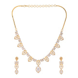 Sparkling Essential Glorious Gold American Diamond Necklace Set