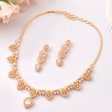 Sparkling Essential Glorious Gold American Diamond Necklace Set