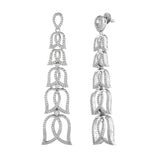 Sparkling Elegance Lotus Dangler American Diamond Earrings