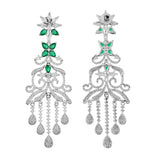 Sparkling Elegance Dazzling American Diamond Teardrop Dangler Earrings