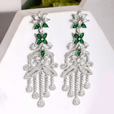 Sparkling Elegance Dazzling American Diamond Teardrop Dangler Earrings